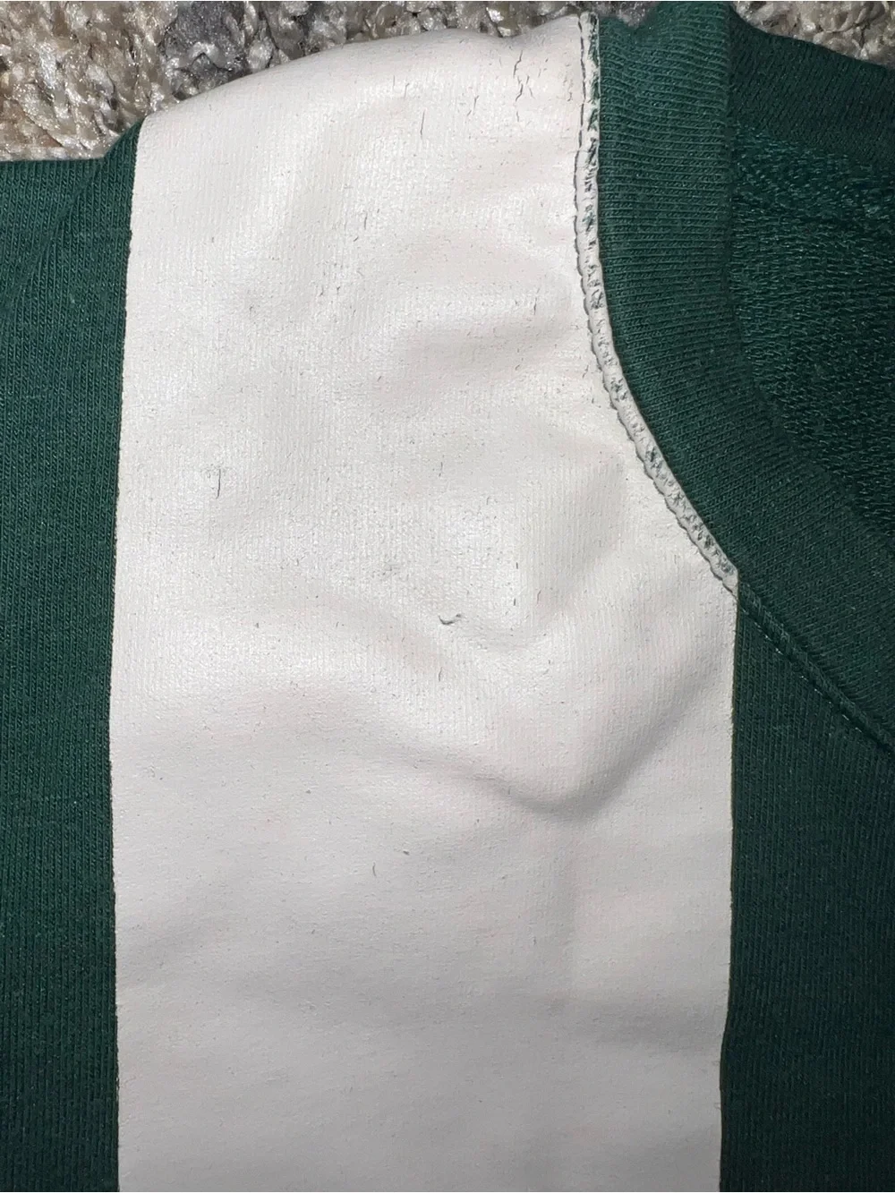 Jordan Men's Forest Green Tee with White Vertical Stripe and Logo